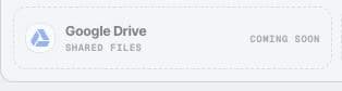 Google Drive card in Peithos Import showing Coming soon